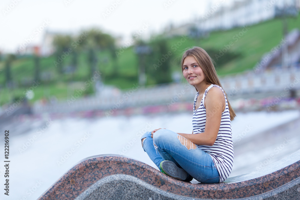 Portrait of Beautiful, happy young girl Portrait of Beautiful, happy young girl