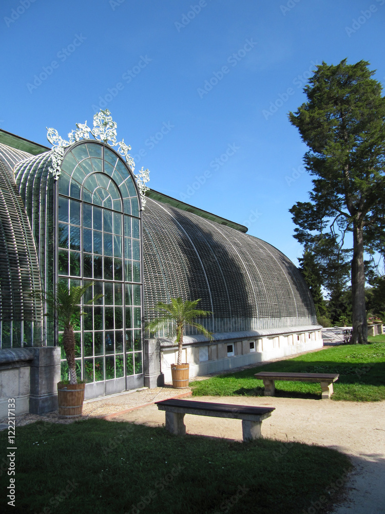 Obraz premium Old Glasshouse in Lednice / Lednice, Czech Republic - September 29, 2011: Old Glasshouse in Lednice near Fairytale Castle, Lednice-Valtice Cultural Landscape, South Moravia