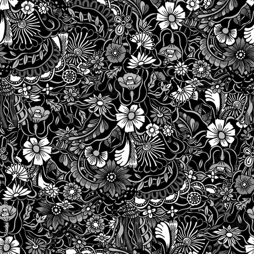 Monochrome Floral Pattern.