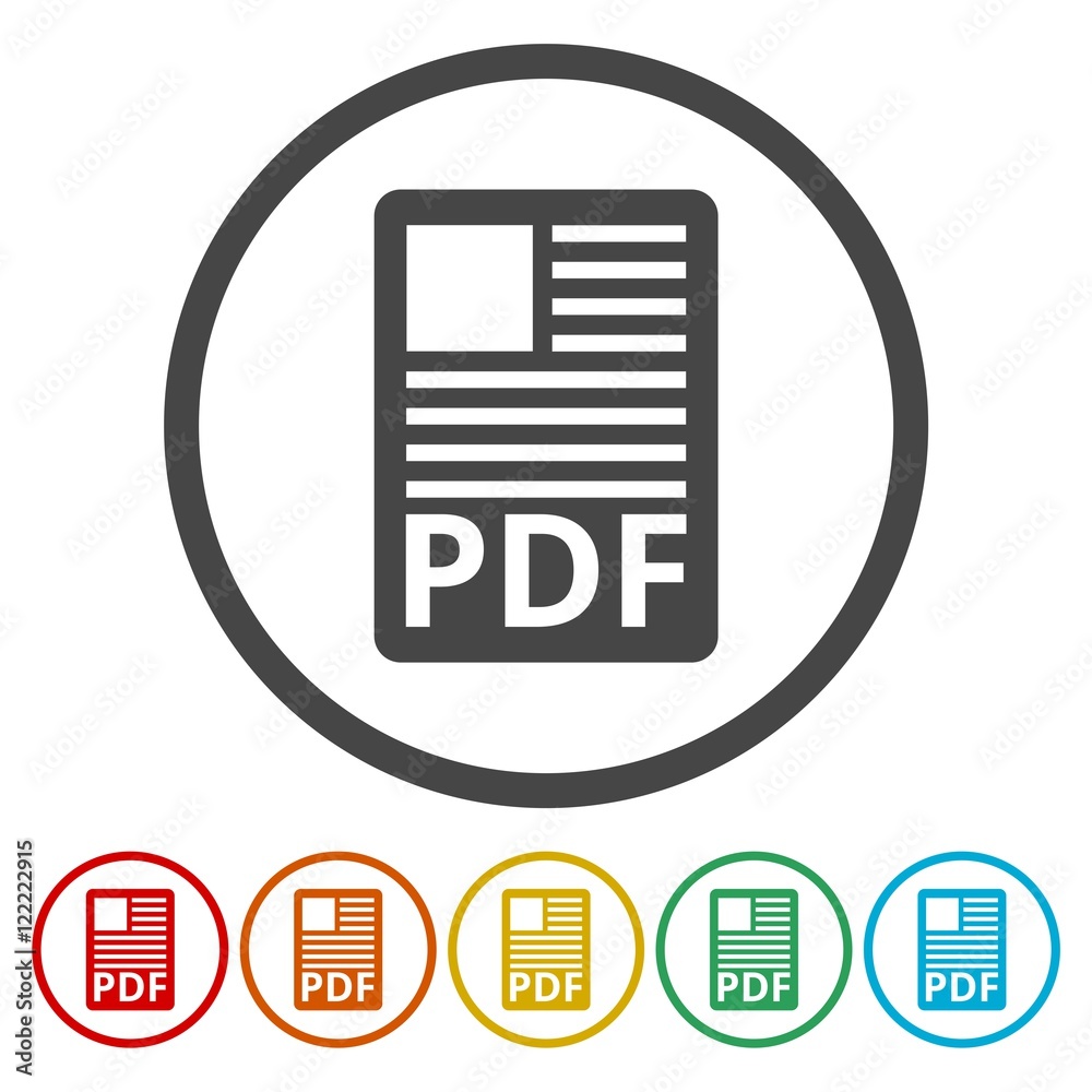 PDF icon. Flat vector illustrator Eps 10