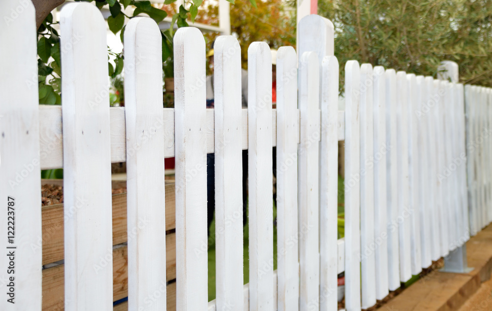 close up a wooden fence white