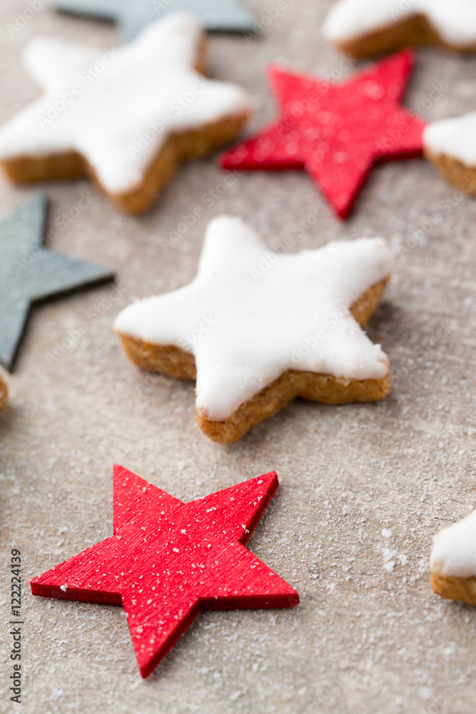 Christmas cookies with small christmas decoration. Christmas cookies with small christmas decoration.