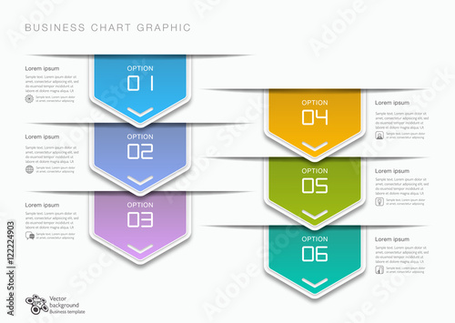 Flow Chart, 6-Step Process #Vector Graphic 