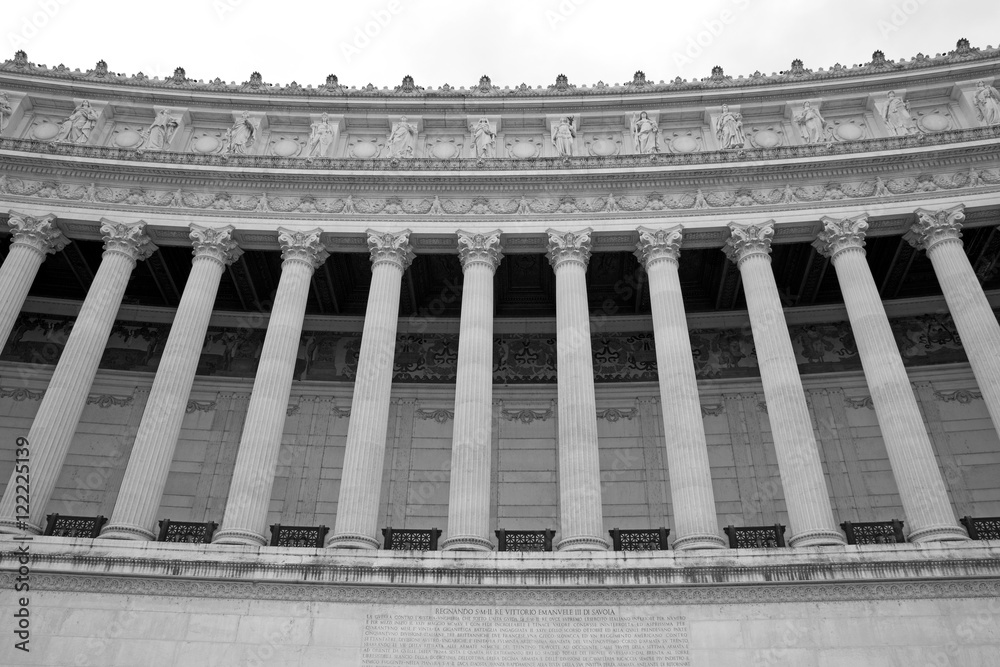 Vittoriano colonnade, Victor Emmanuel monument in Rome, Italy