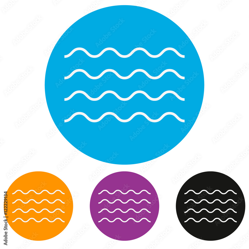 Fotografie four lines simple water sea waves icon