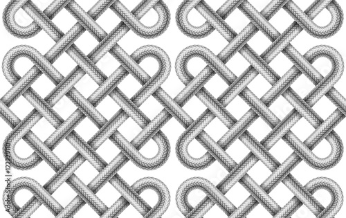 Vector seamless pattern of  braided cable