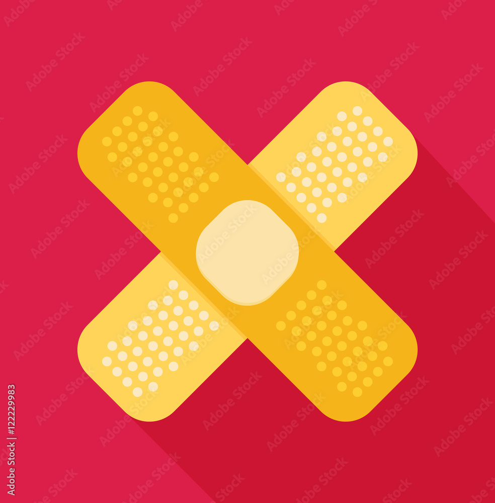 Injury tape plaster flat design vector style Injury tape plaster flat design vector style