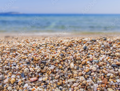 Small beach stone close up macro background