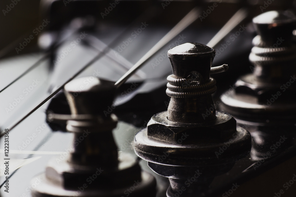 Fototapeta premium Electric guitar machine heads and strings