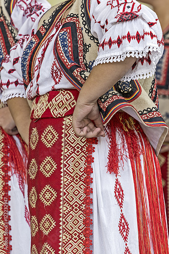 Detail of traditional Romanian folk costume from Banat area, Romania
