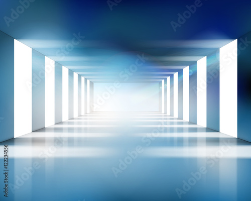 Large empty hall. Vector illustration.