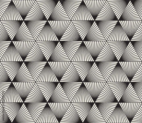Vector Seamless Black and White Triangle Lines Grid Pattern © Samolevsky