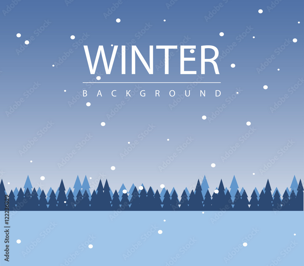 Winter season background with forest and snow. seasonal layout ...