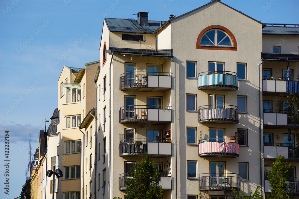 Buildings, windows, facades and balconies