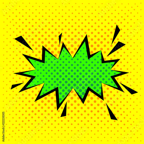 Pop art design over pointed background vector illustration. Blank comic speech bubble in pop art style