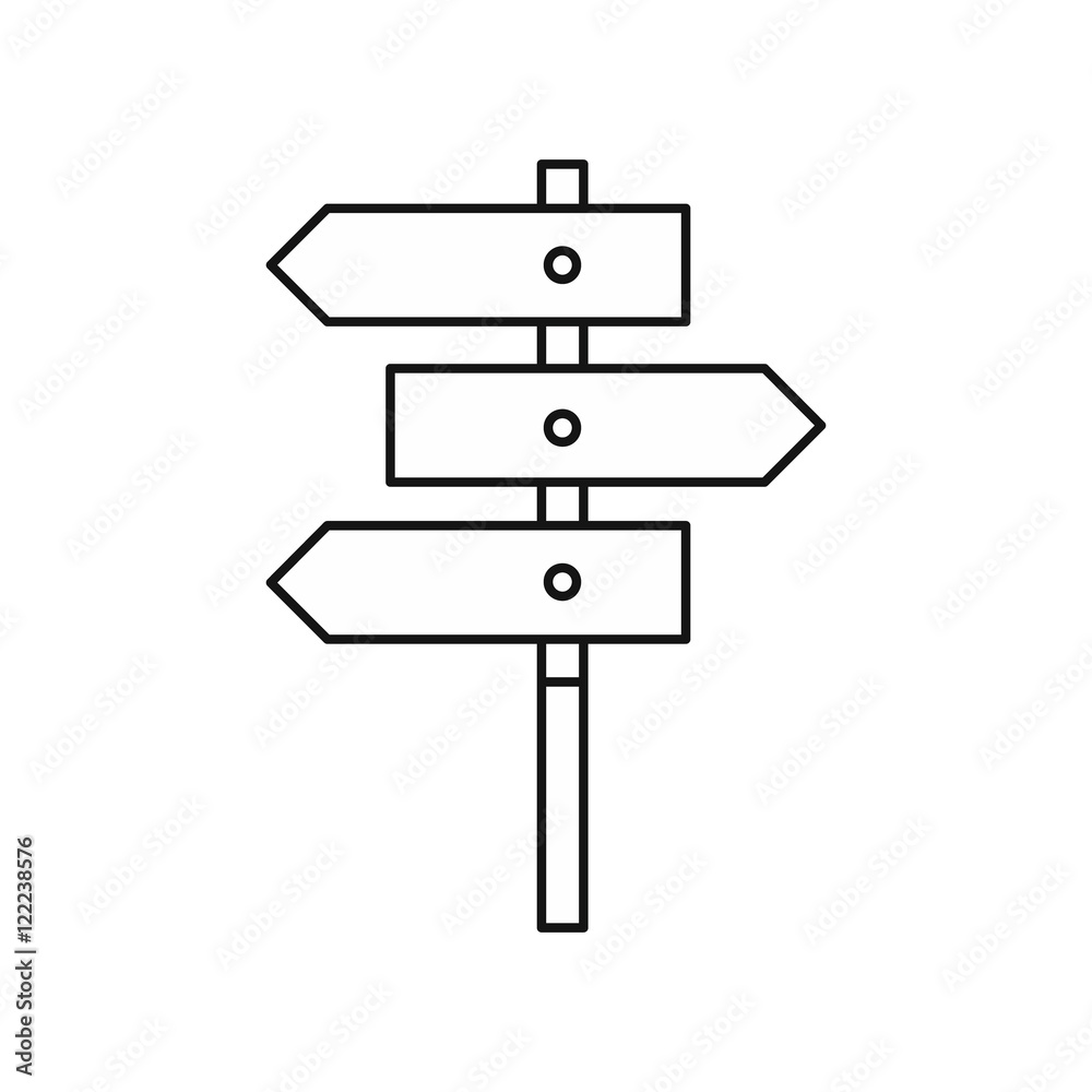 Direction signs icon in outline style on a white background vector illustration Direction signs icon in outline style on a white background vector illustration