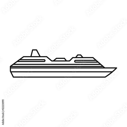 Cruise ship icon in outline style on a white background vector illustration