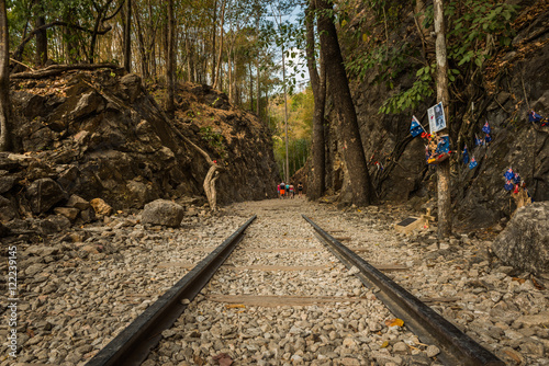 Death Railway, Old railway at Hellfire pass, Kanchanaburi photo