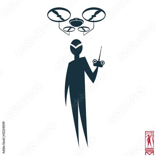 Character with soaring drone