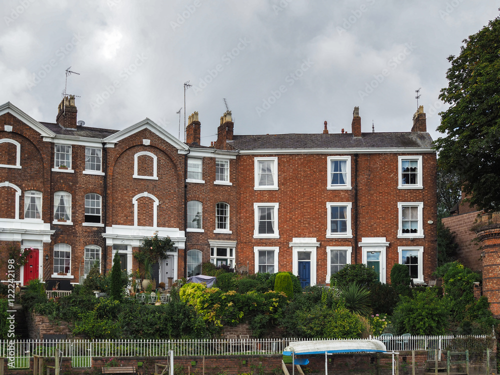 Houses along the River Dee at Chester Houses along the River Dee at Chester