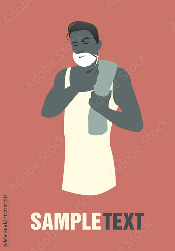 Handsome man shaving