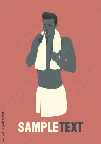 Handsome man shaving