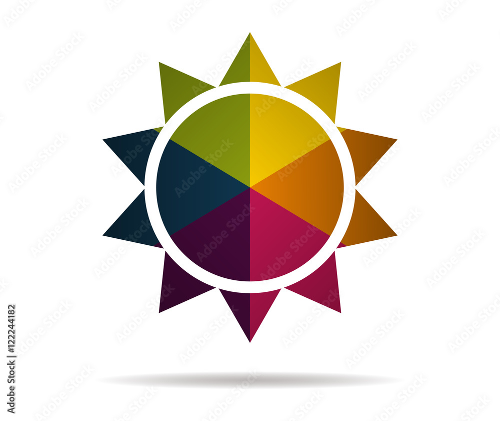 Obraz premium abstract sun multicolor icon vector
