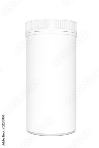 White Blank Cylindrical Container. 3d Rendering