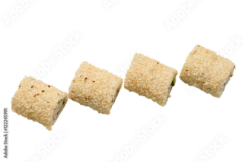 four roll with sesame top view