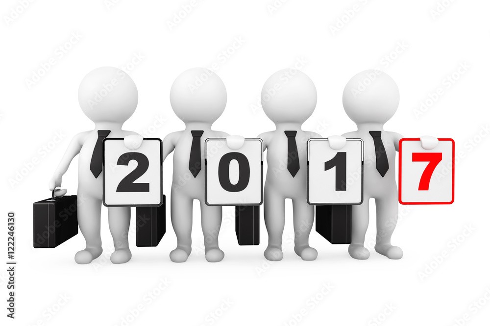 3d Businessmans with New 2017 Year Sign. 3d Rendering 3d Businessmans with New 2017 Year Sign. 3d Rendering
