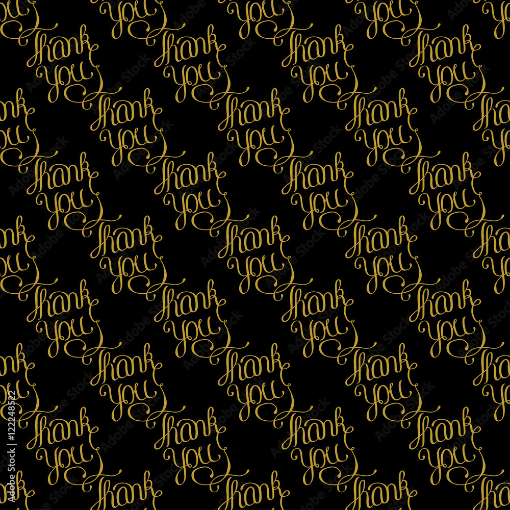 Obraz premium Golden thank you decor seamless pattern