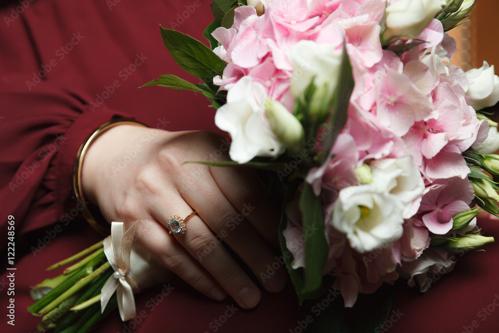Wedding ring on bride's finger
