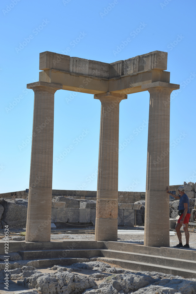 Griechenland, Rhodos, Lindos, Akropolis, Säulen 544
