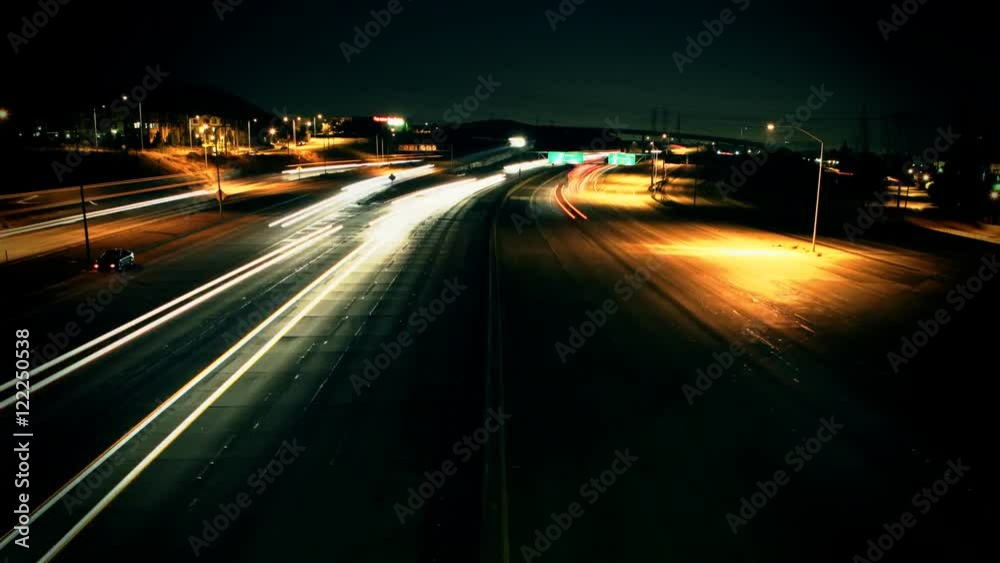 A slow pushing time lapse of traffic at night. A slow pushing time lapse of traffic at night.