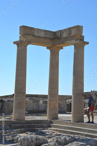 Griechenland, Rhodos, Lindos, Akropolis, Säulen 544 