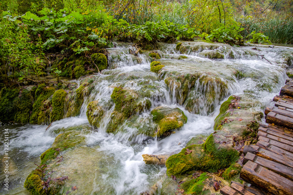 Famous waterfalls in Plitvice National Park, Croatia/ Waterfalls Famous waterfalls in Plitvice National Park, Croatia/ Waterfalls