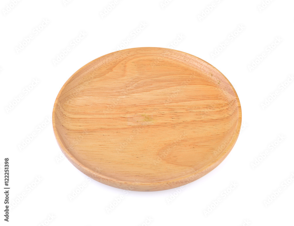 wooden plate on white background wooden plate on white background