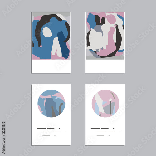 Artistic vector greeting cards design set. Colorful frame pattern texture, abstract template background for leaflet cover presentation, poster, invitation, placard, brochure, flyer, report, stationary