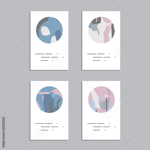 Artistic vector greeting cards design set. Colorful frame pattern texture, abstract template background for leaflet cover presentation, poster, invitation, placard, brochure, flyer, report, stationary