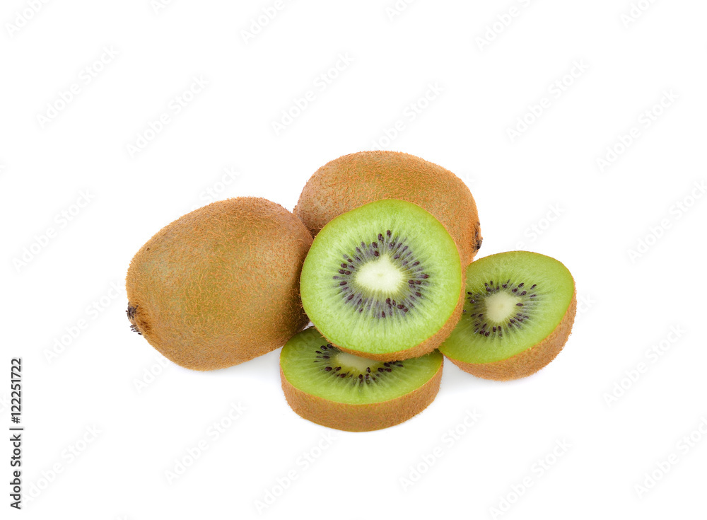 Fresh kiwi fruit on a white background Fresh kiwi fruit on a white background