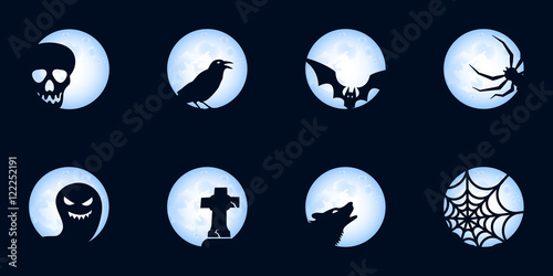Halloween Mond - Blau