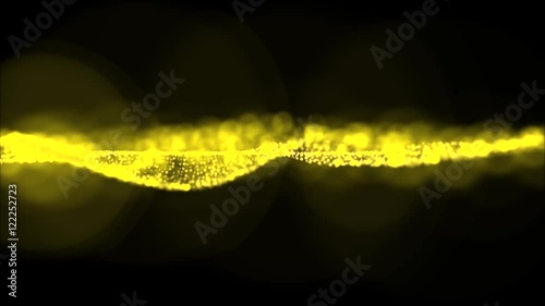Glowing  wave form particle 3D render look like spider web smooth flowing with moving camera abstract background animation motion graphic suite for add text or making introduction on black background photo