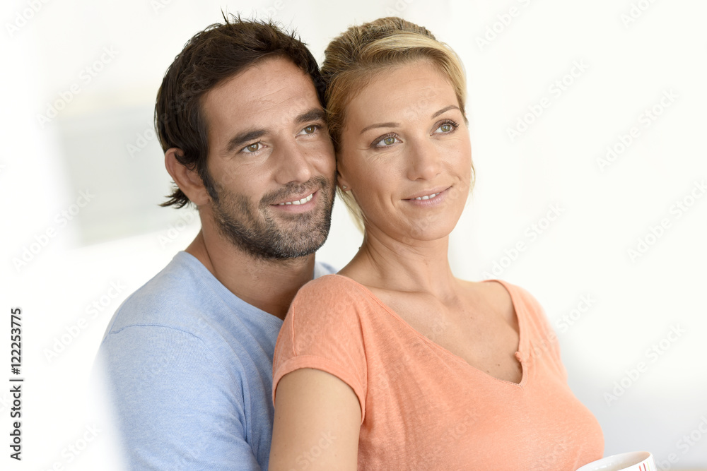 Middle-aged couple relaxing at home Middle-aged couple relaxing at home