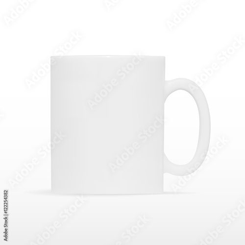 Empty Ceramic White Cup Isolated