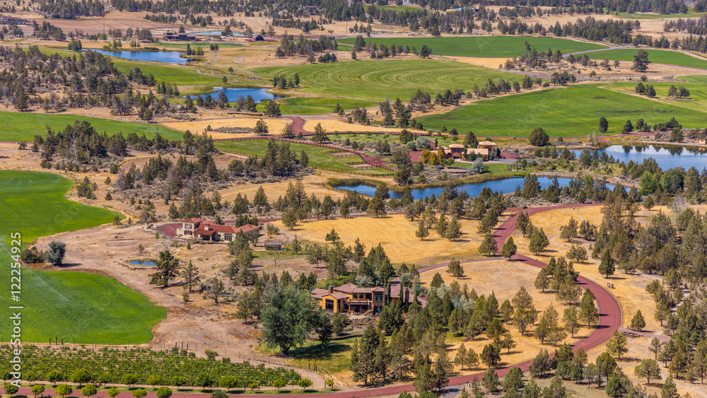 Colorful valley. Countryside. View from above. Smith Rock state park, Oregon
