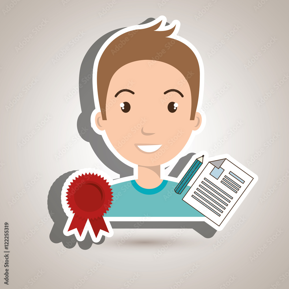 man student medal ribbon vector illustration eps 10 man student medal ribbon vector illustration eps 10