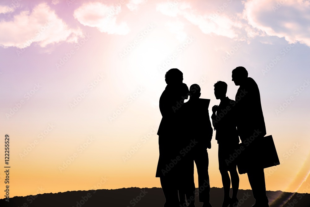 Silhouette of a business team 