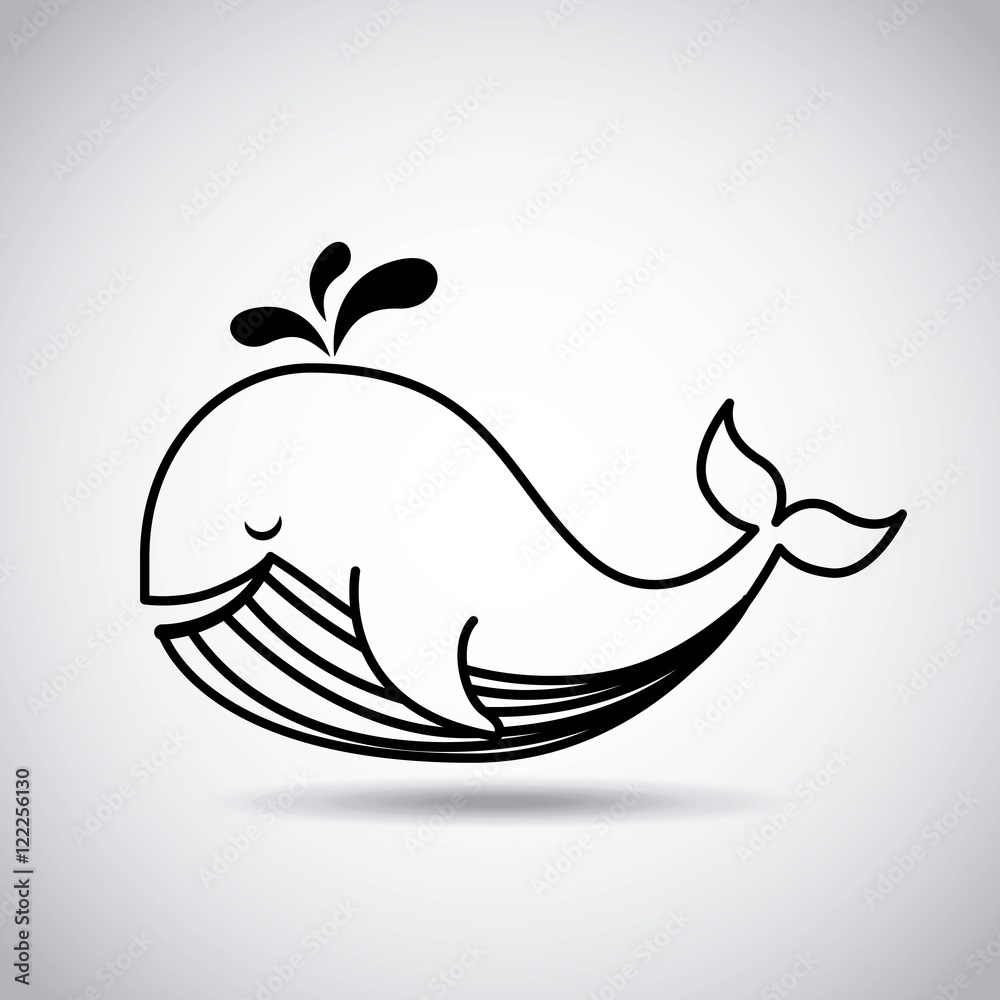 tender cute whale card icon vector illustration design