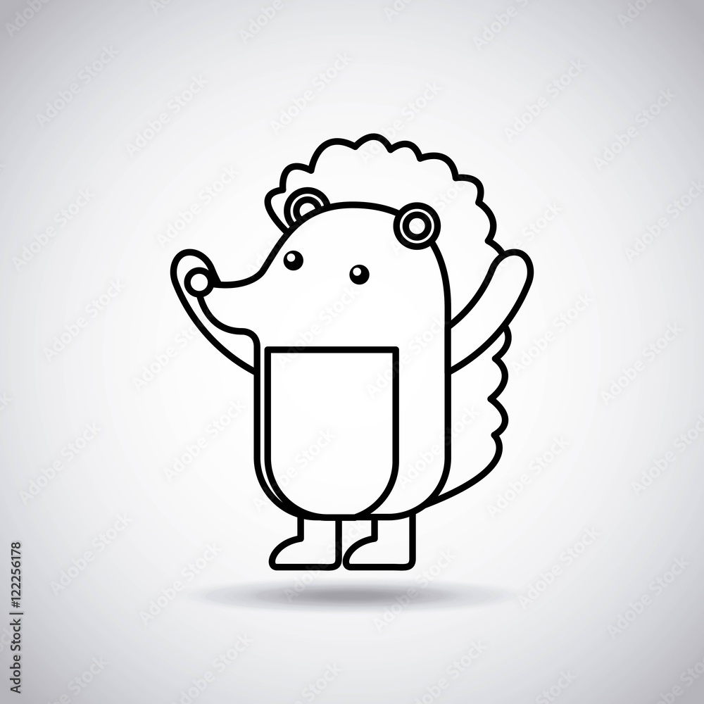 Obraz premium tender cute card porcupine icon vector illustration design