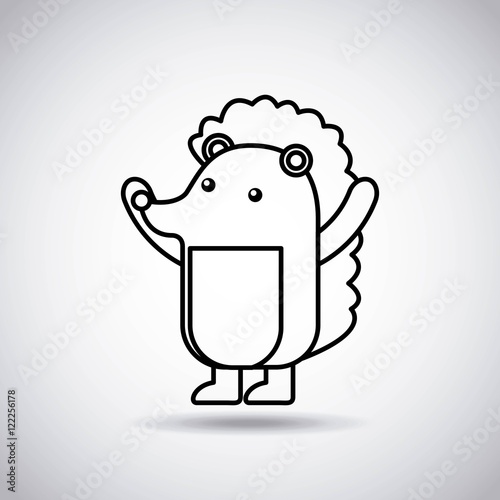 tender cute card porcupine icon vector illustration design